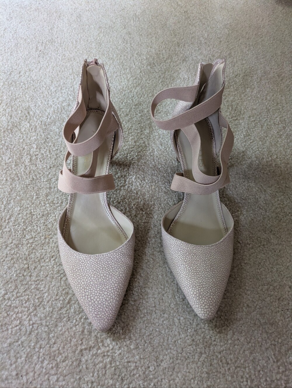 Aerosoles Heels With Zipper & Ankle Strap.  Worn Once.  Size 7.